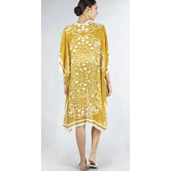 lovestitch Kimonos & Yukatas Lovestitch Mustard Yellow Bordered